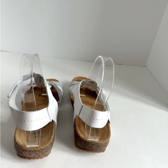 OTBT Jeanette Womens Leather Sandals Size 6 White Silver Lite Platform Wedge - Picture 12 of 12